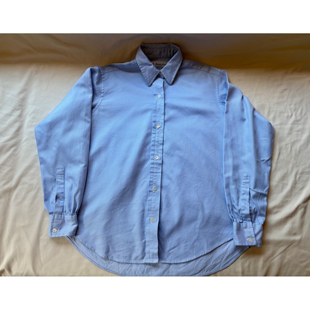Turnbull & Asser London Blue White Micro Stripe Cotton Button Down Shirt Size 10